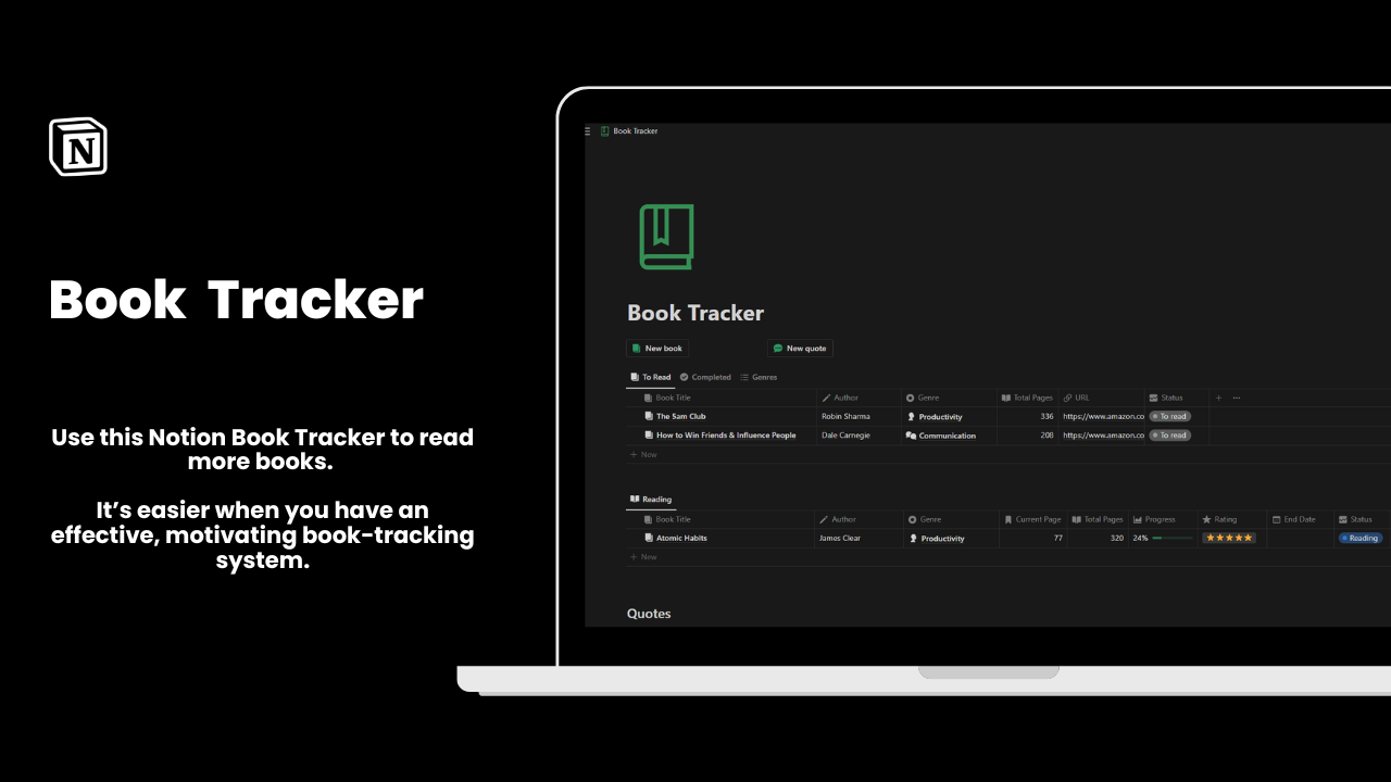 Notion Book Tracker gallery image