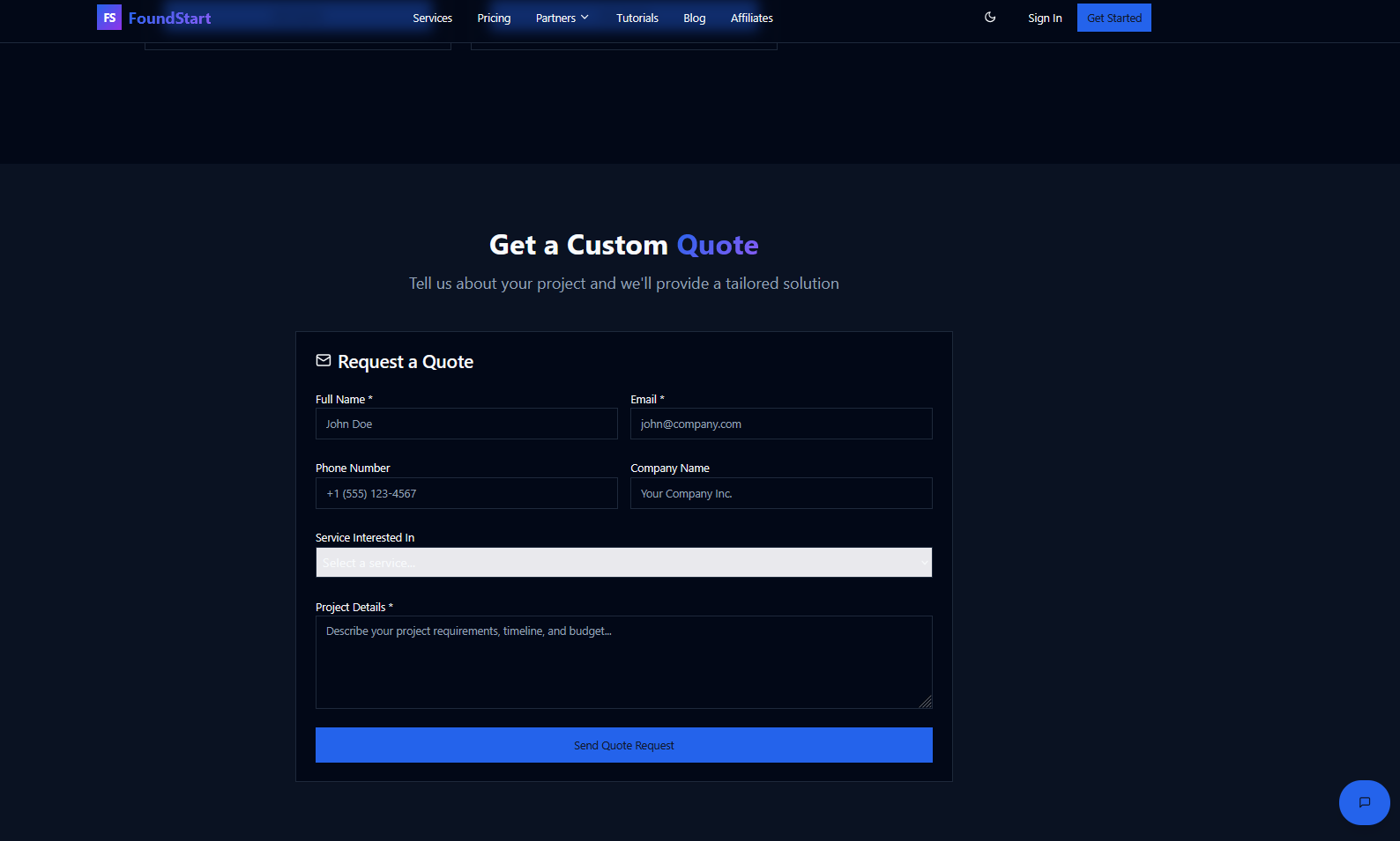 FoundStart - Screenshot 3 showing product features and functionality