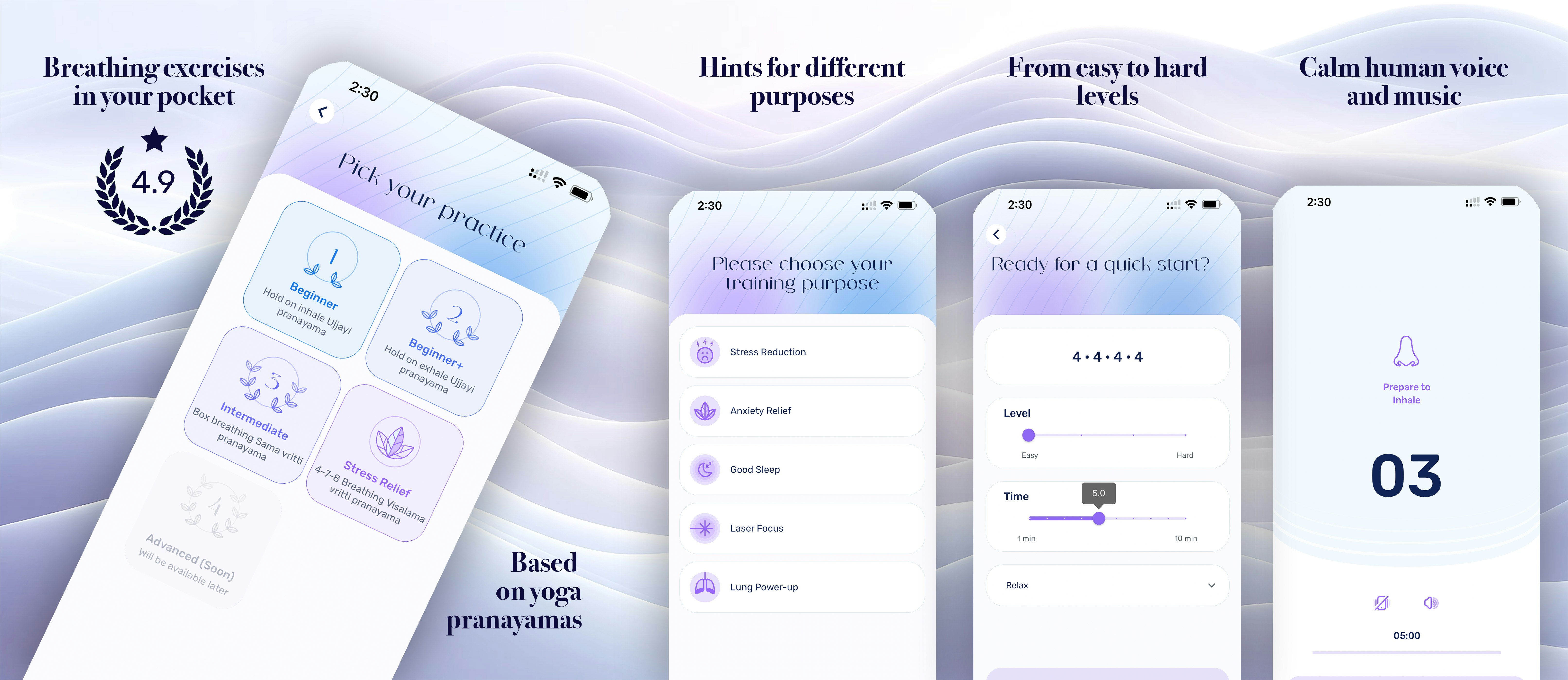 Mídia 3 de App de respiração universal - Exercícios de respiração de ioga, pranayamas