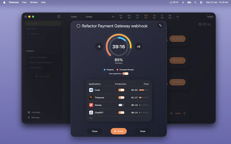Timelens screenshot 2