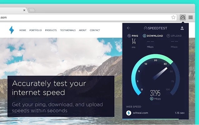 Speedtest Chrome extension gallery image