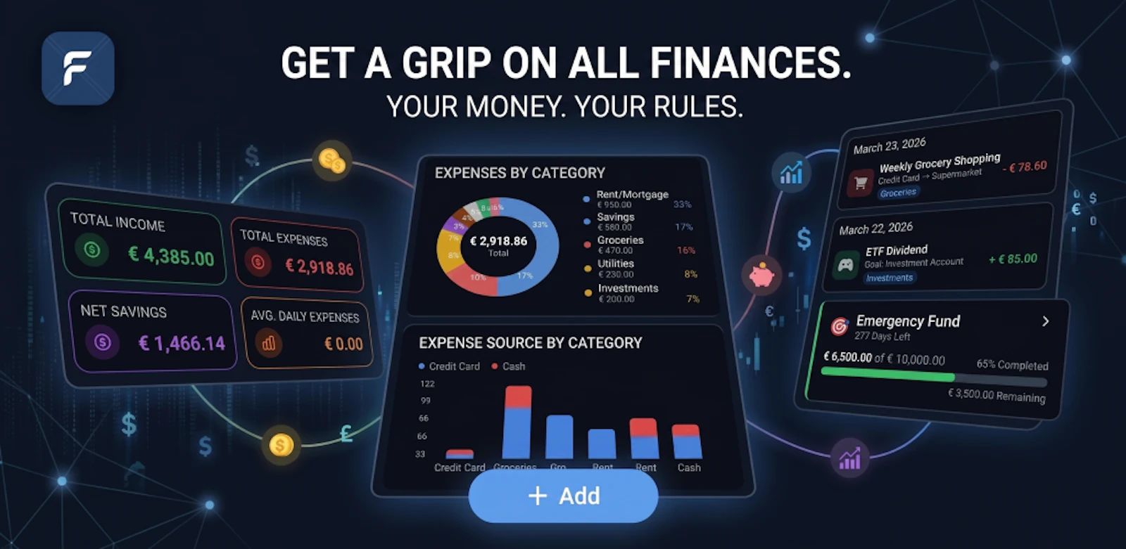FinX – Privacy-First Finance Tracker screenshot 1