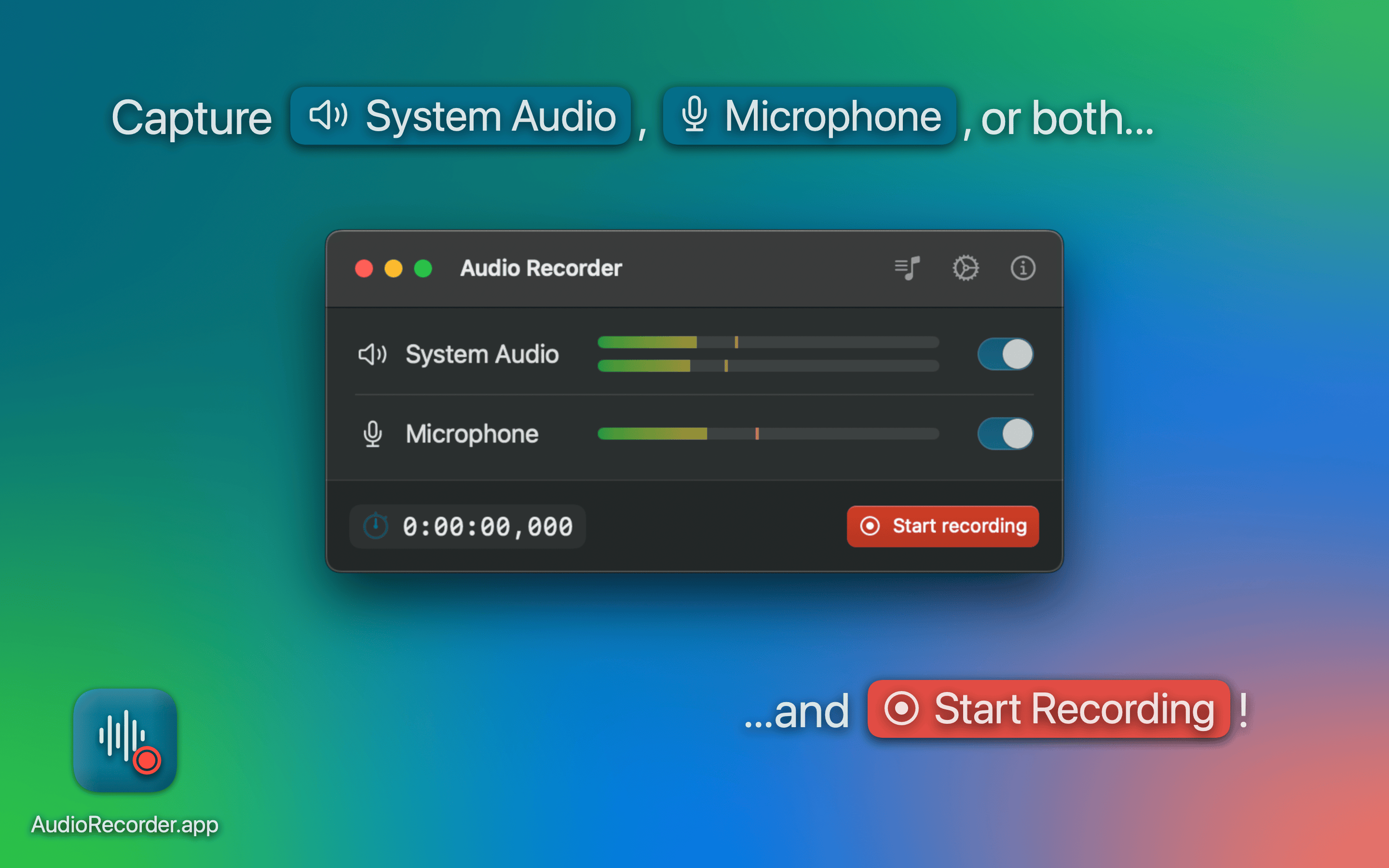 MacOS 용 AudioreCorder.App 미디어 2