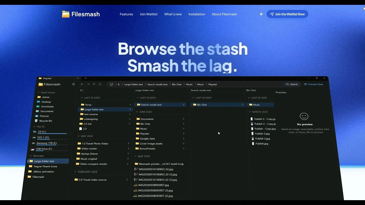 Filesmash Fast file manager for Windows gallery image