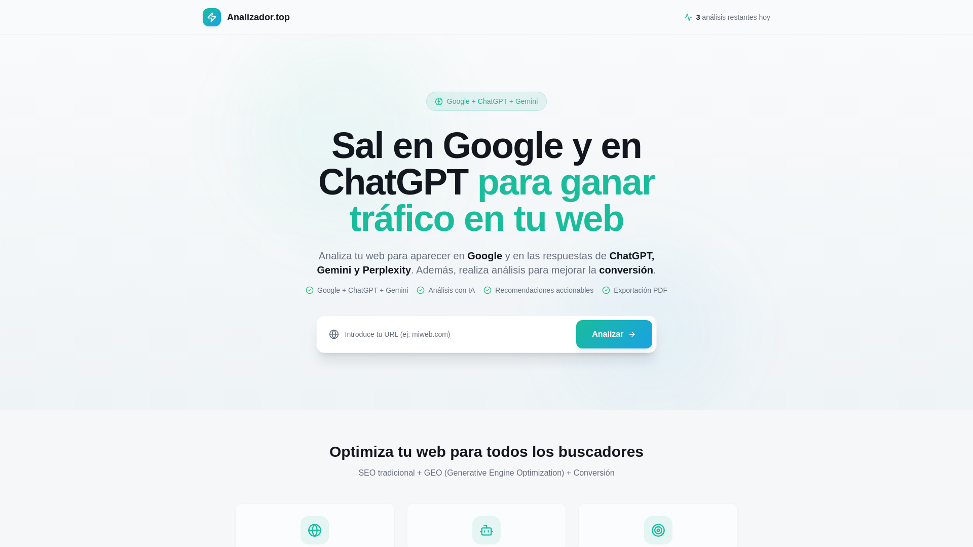 Analizador.top - Main product screenshot demonstrating key features and user interface
