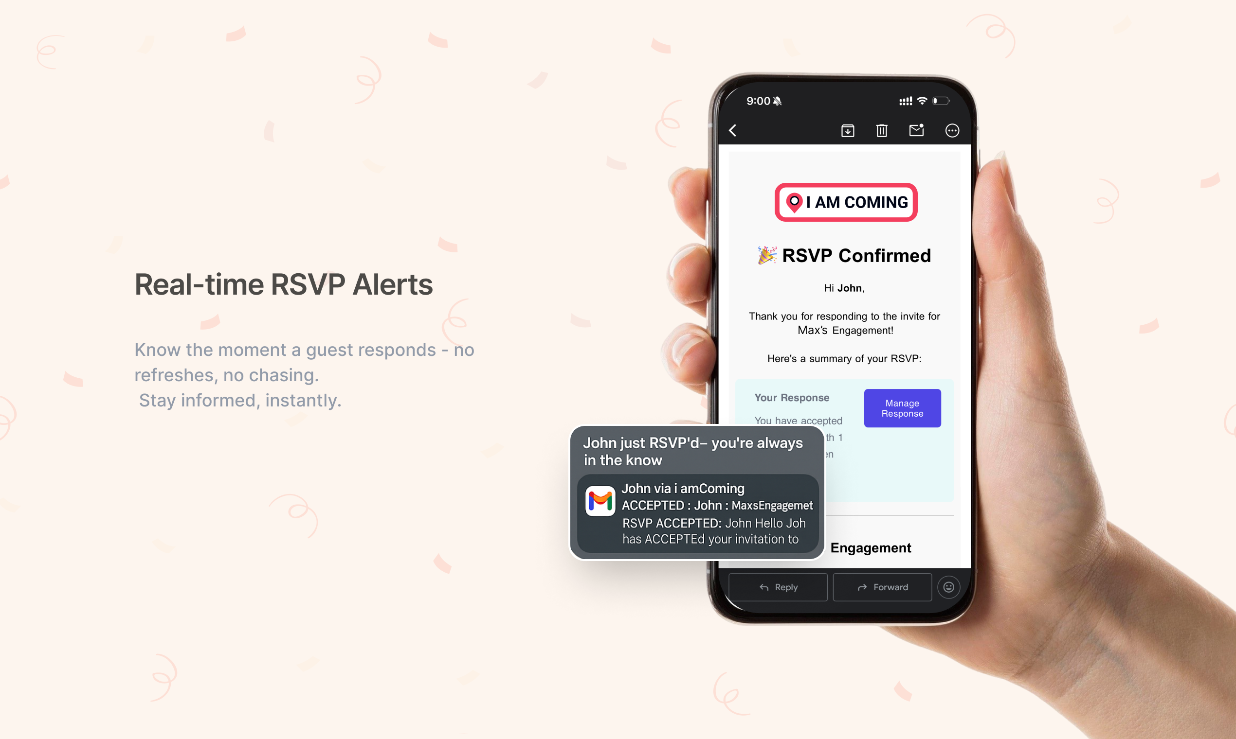 Media Saya datang - Pengurusan RSVP tanpa usaha untuk acara peribadi 5