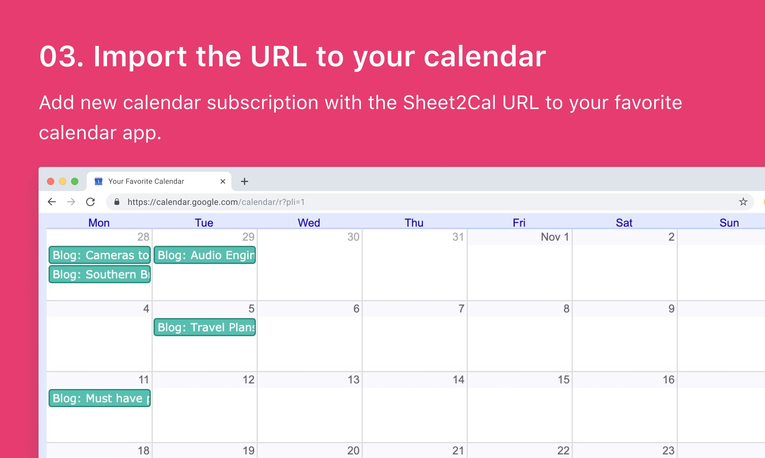 Sheet2Cal gallery image