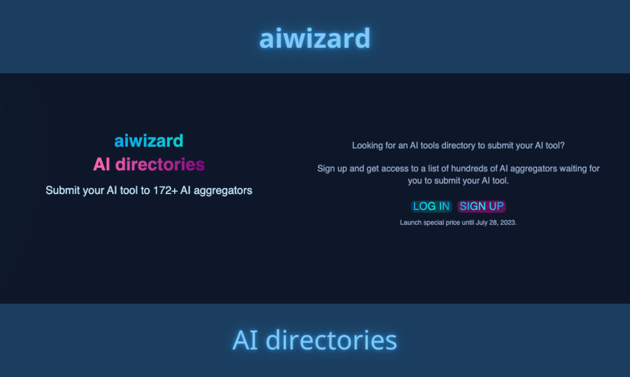 Media AIWIZARD AI Thư mục - Gửi công cụ AI của bạn tới 172 thư mục AI để biết thêm lưu lượng truy cập 4