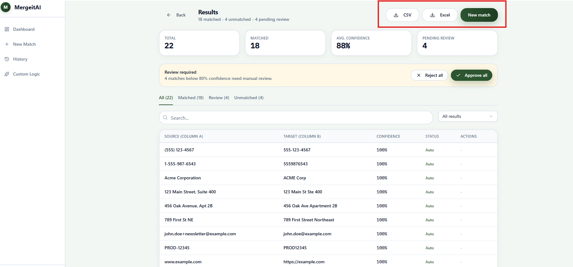 Mergeit AI 2.0 - Screenshot 4 showing product features and functionality
