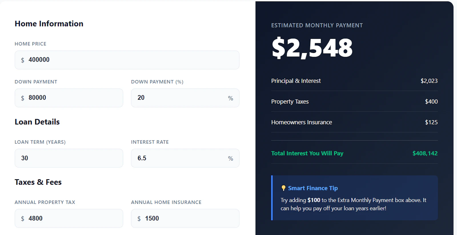 MortgageCalculatorUS screenshot 1