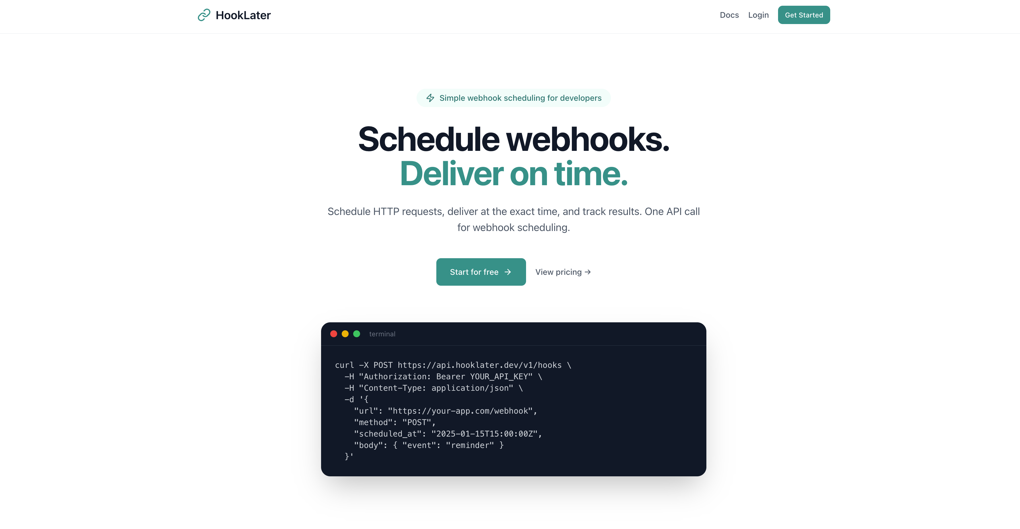 HookLater - Main product screenshot demonstrating key features and user interface