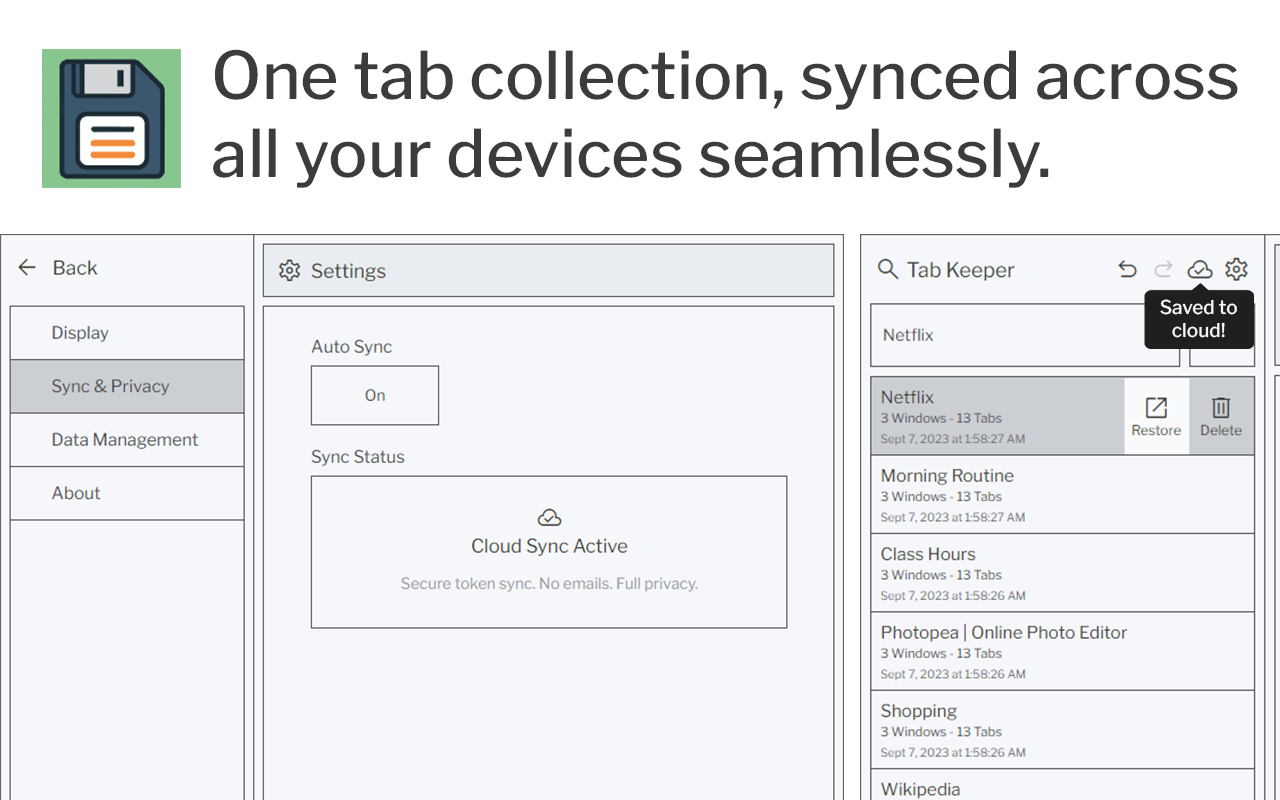 Sekme Keeper - Chrome için sekme yöneticisi medya 3