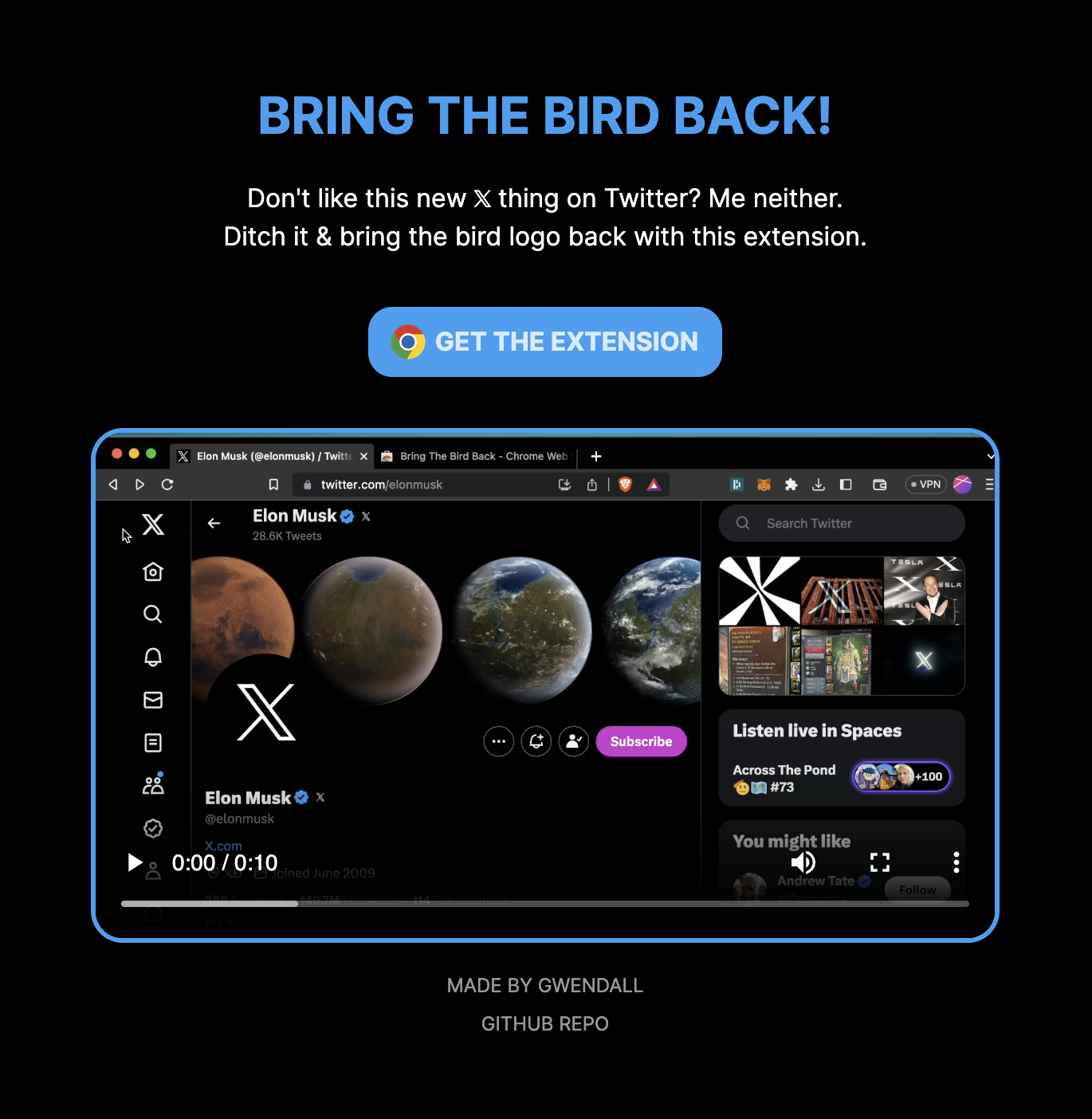 Bring the bird back! - Get rid of 𝕏 on Twitter, bring the bird logo back. media 2