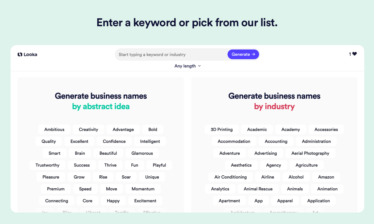 We just launched our business name generator!