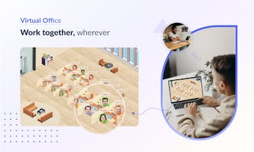 Remote teams collaborating in a virtual office environment