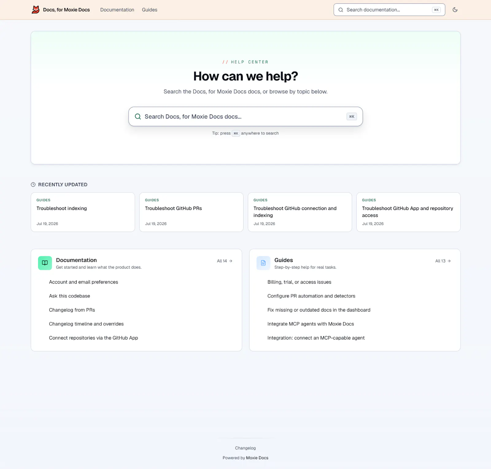 Moxie Docs: Knowledgebases screenshot 4