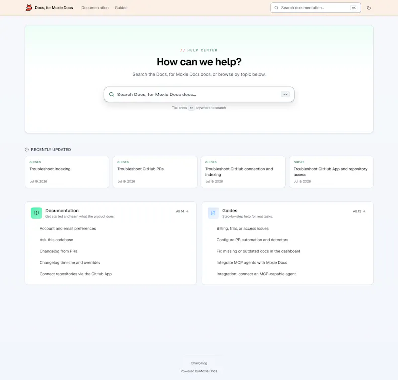Moxie Docs: Knowledgebases screenshot 4