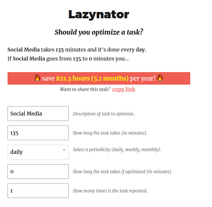 The lazynator