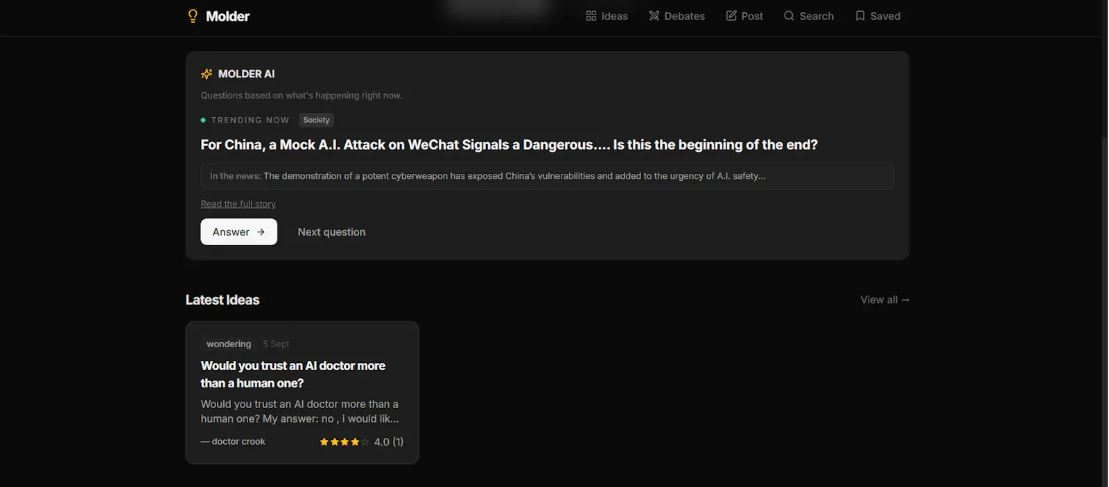 Molder — Ideas worth debating screenshot 2