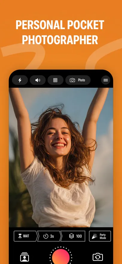 SnapFlow: Party Timer Camera のプロダクトバナー