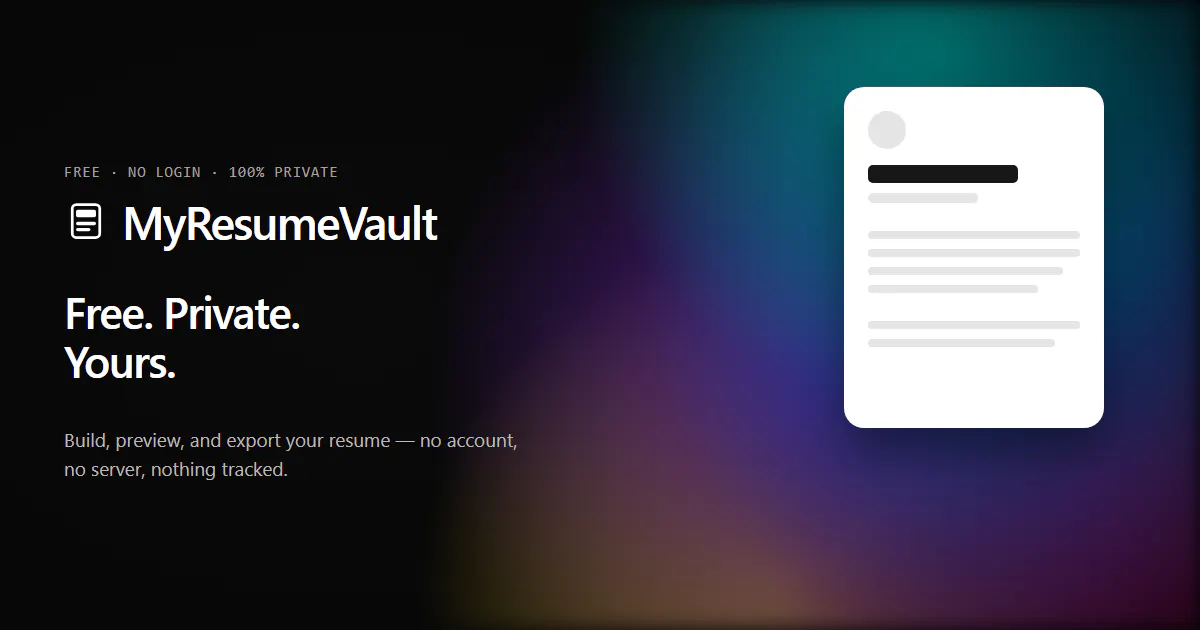 MyResumeVault gallery image