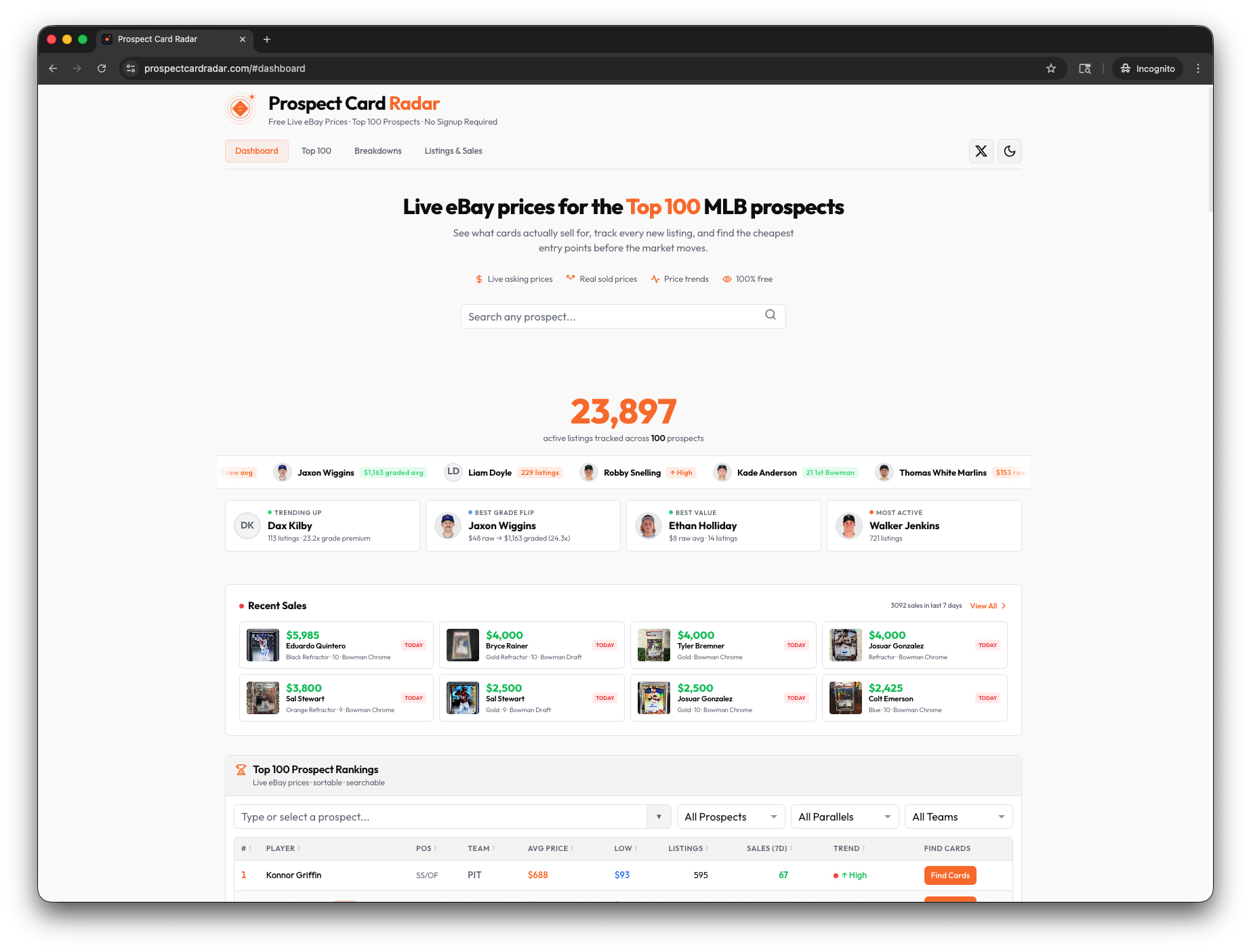 Prospect Card Radar gallery image