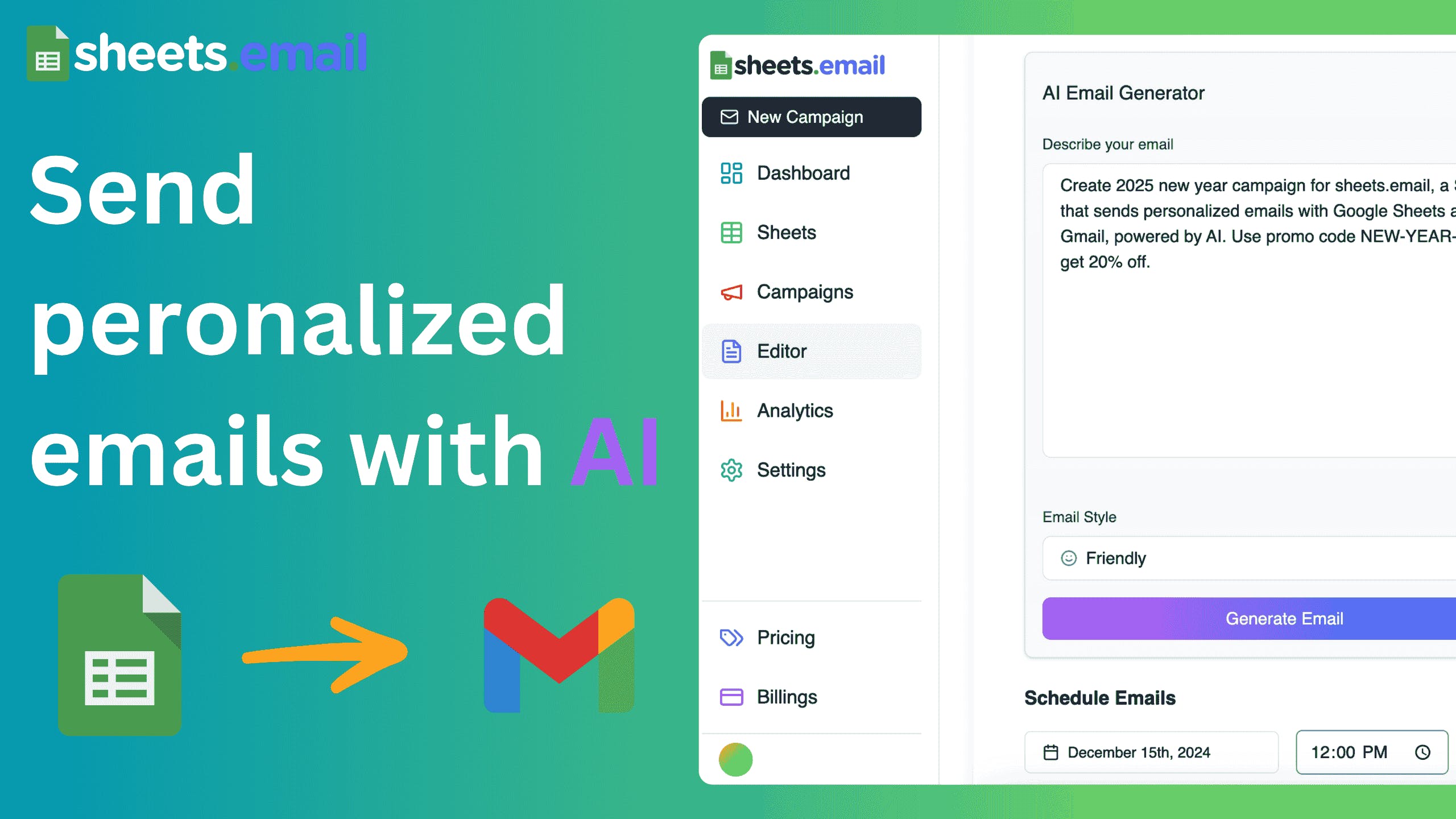 sheets.email - Mail merge, but with AI media 1