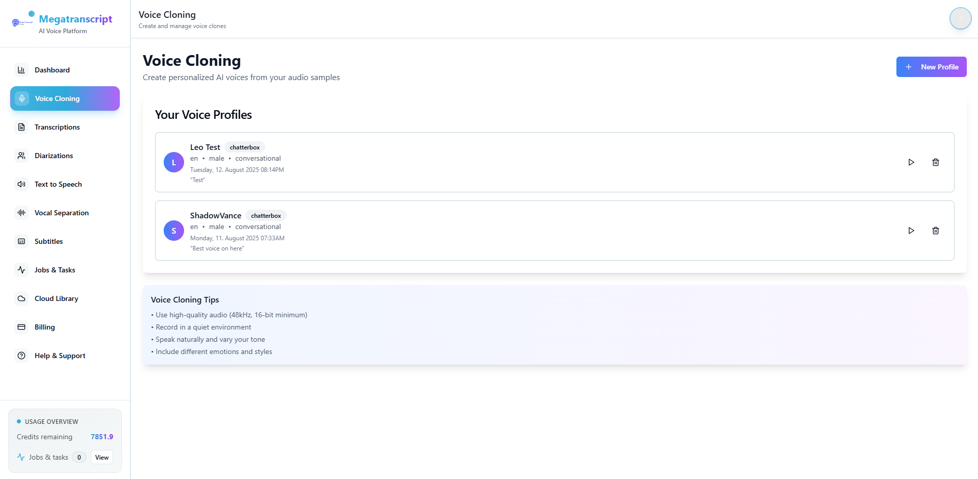 MegaTranscript AI Voice Studio gallery image