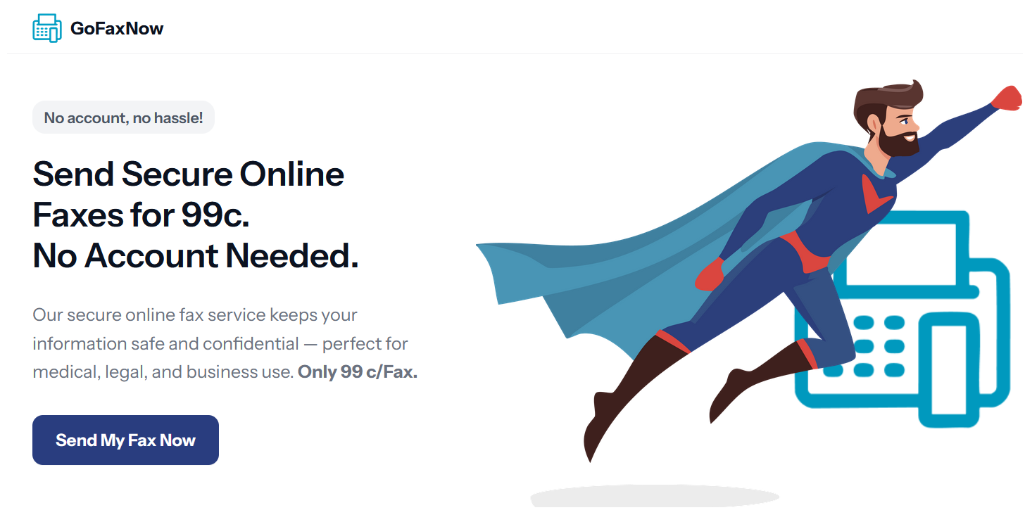 GoFaxNow - Main product screenshot demonstrating key features and user interface