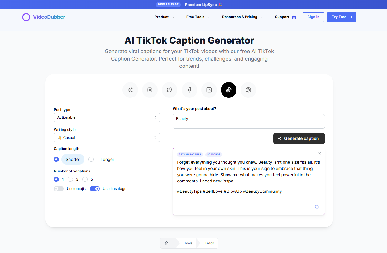وسائط مولد توضيح Teltok - تسميات توضيحية فيديو مجانية Tiktok 3