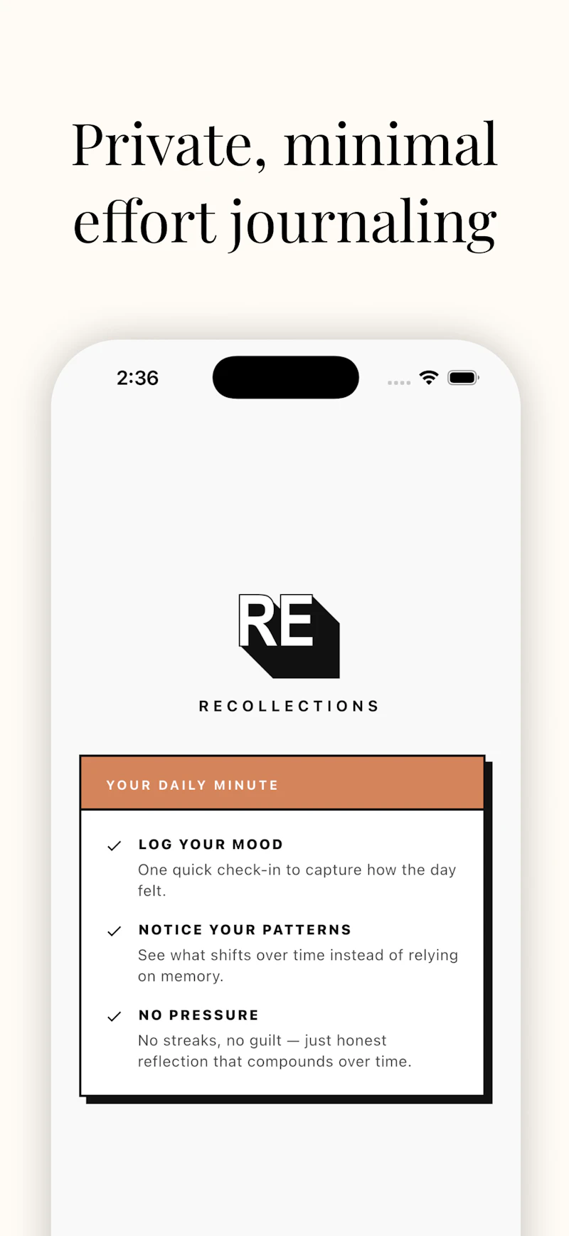 Recollections — Private Journal screenshot 1