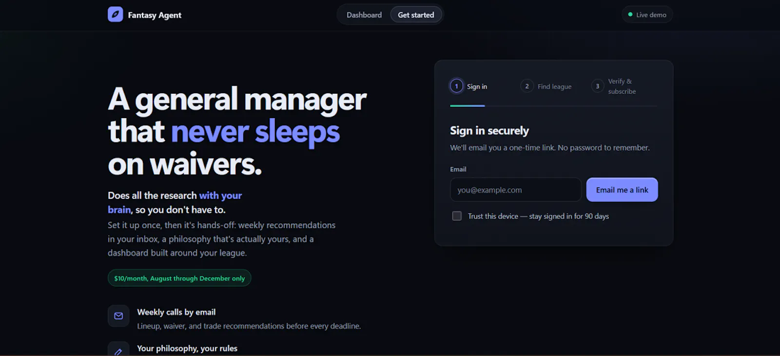 Fantasy Agent screenshot 3