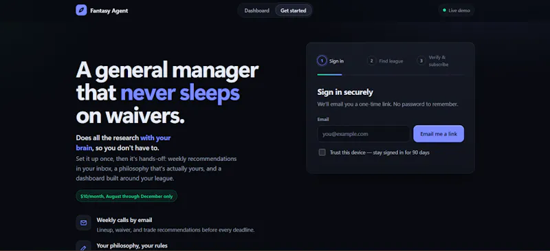 Fantasy Agent screenshot 3