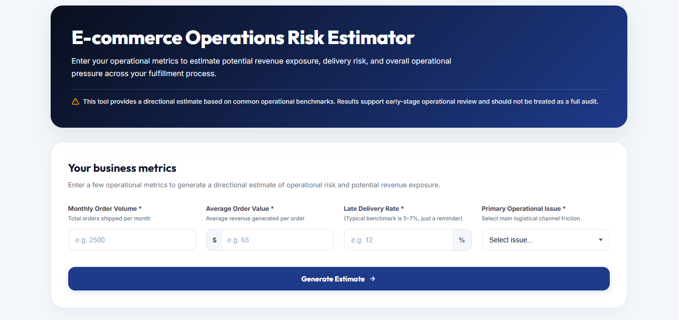 E‑commerce Operations Risk Estimator