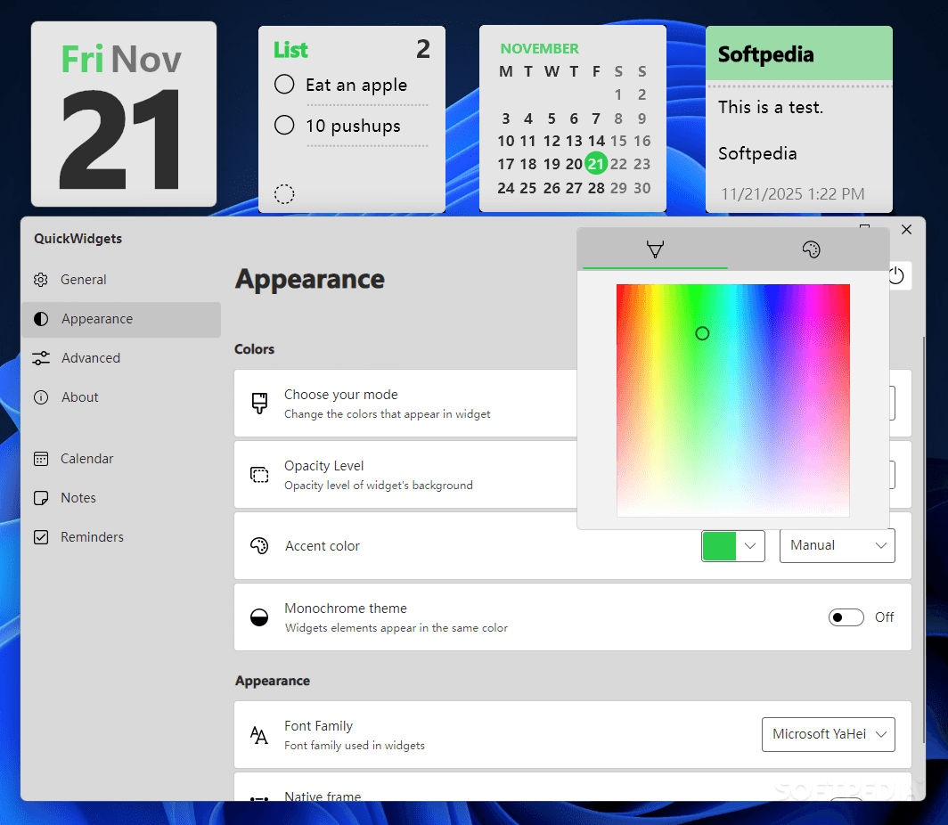 QuickWidgets - Screenshot 2 showing product features and functionality