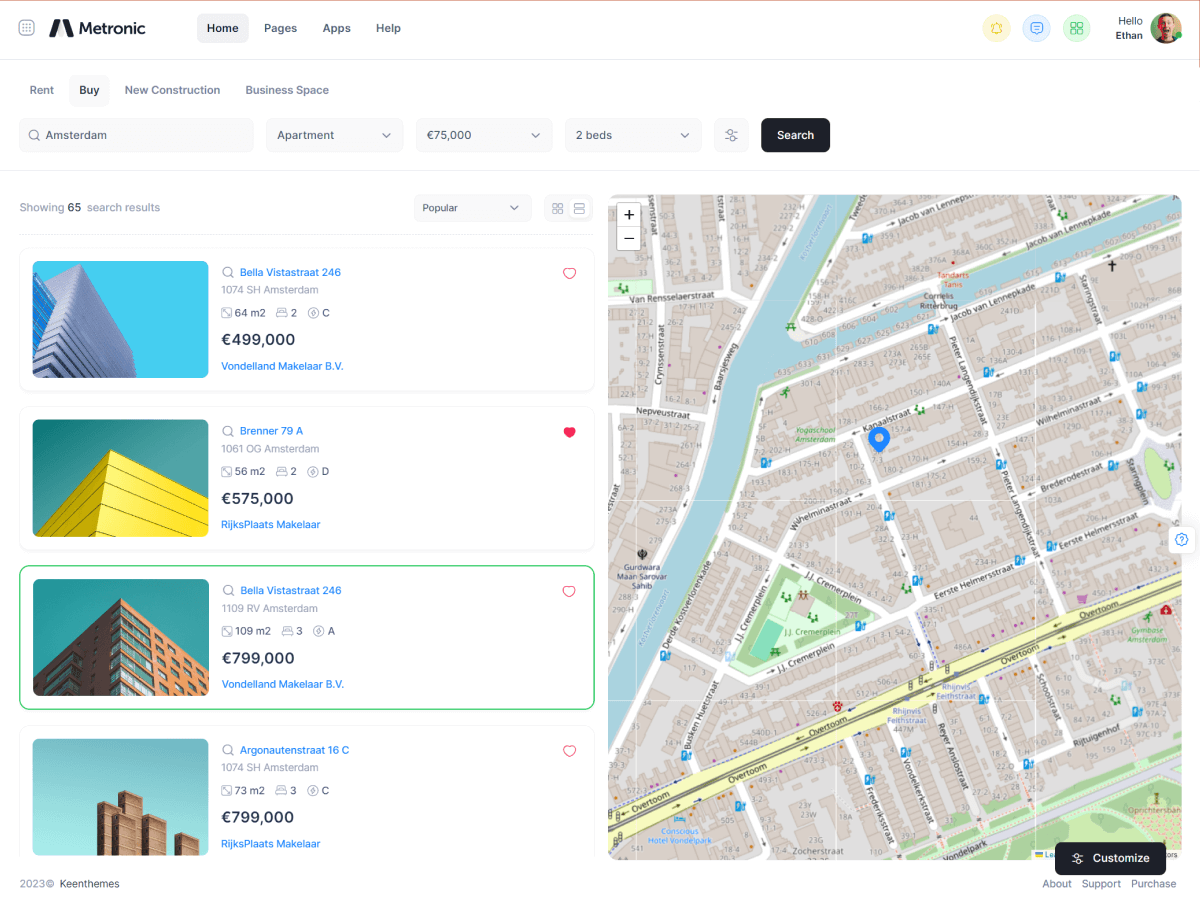 Metronic - шаблон администратора Bootstrap - React, Vue, Angular, Django, Asp.net Core, Laravel, Rails медиа 12