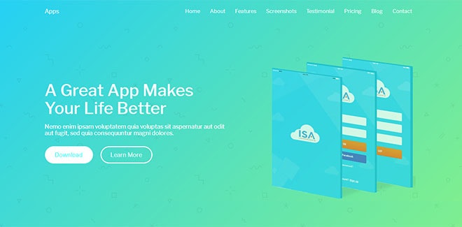 Mobile App Showcase HTML Template Free Download