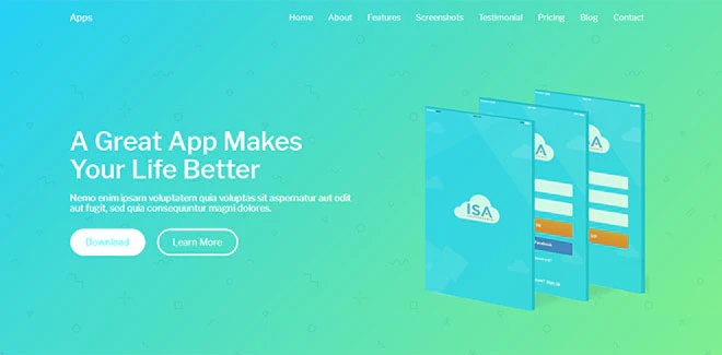 Mobile App Showcase HTML Template Free Download