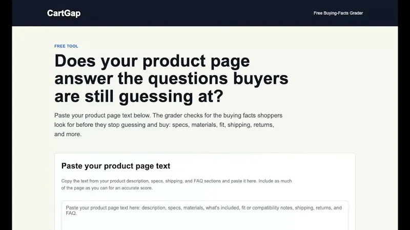 Buying-Facts Grader screenshot 1 (video preview)