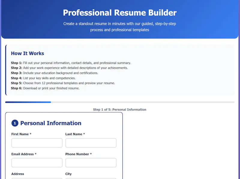 Resume Builder screenshot 1