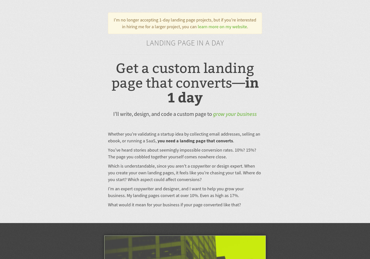 Landing Page in a Day