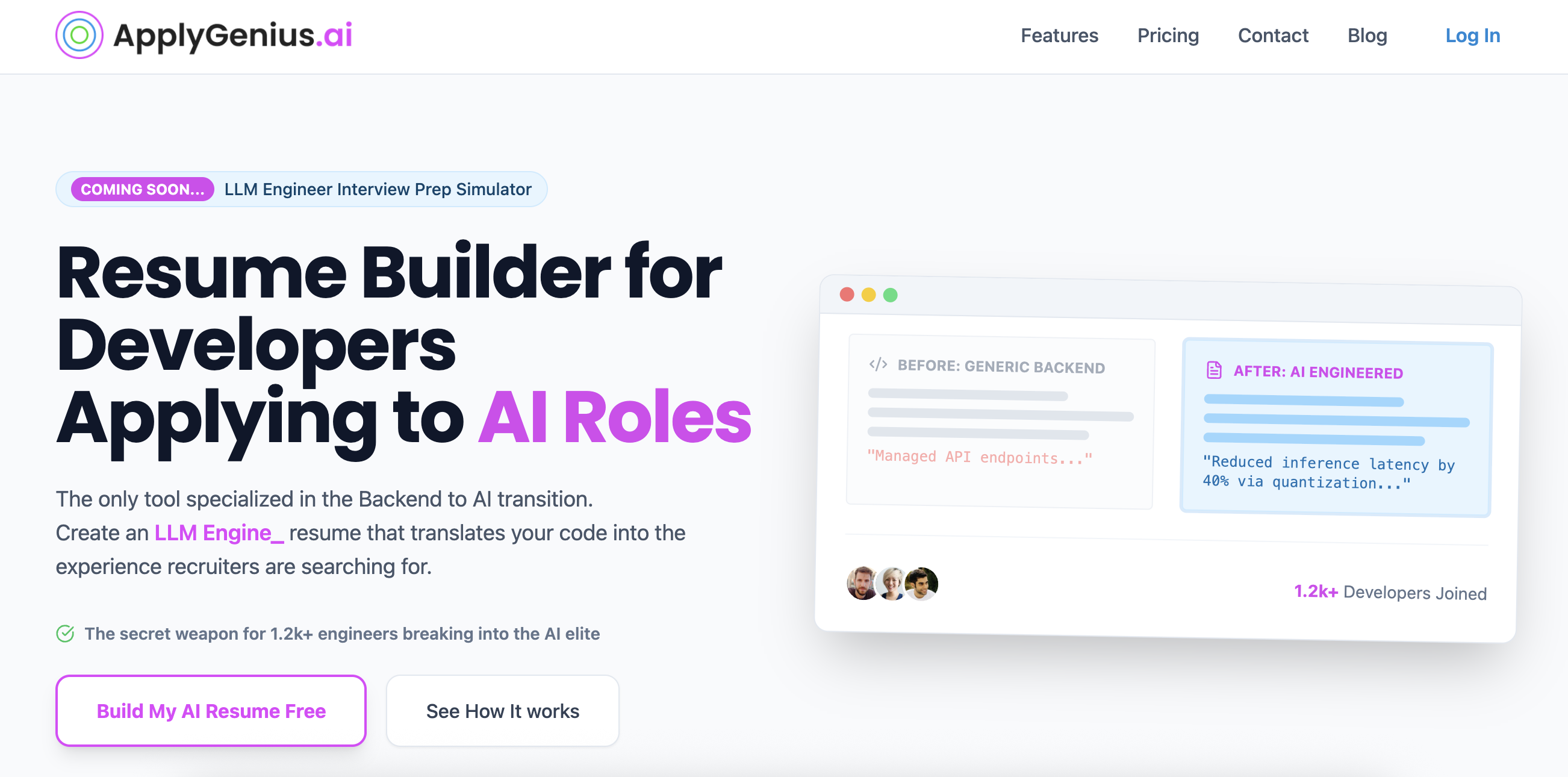 ApplyGenius.ai - Main product screenshot demonstrating key features and user interface