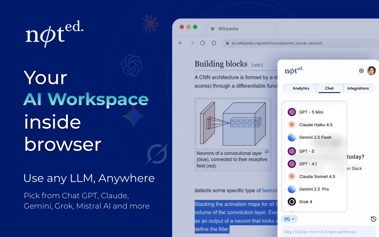 Noted. - Main product screenshot demonstrating key features and user interface