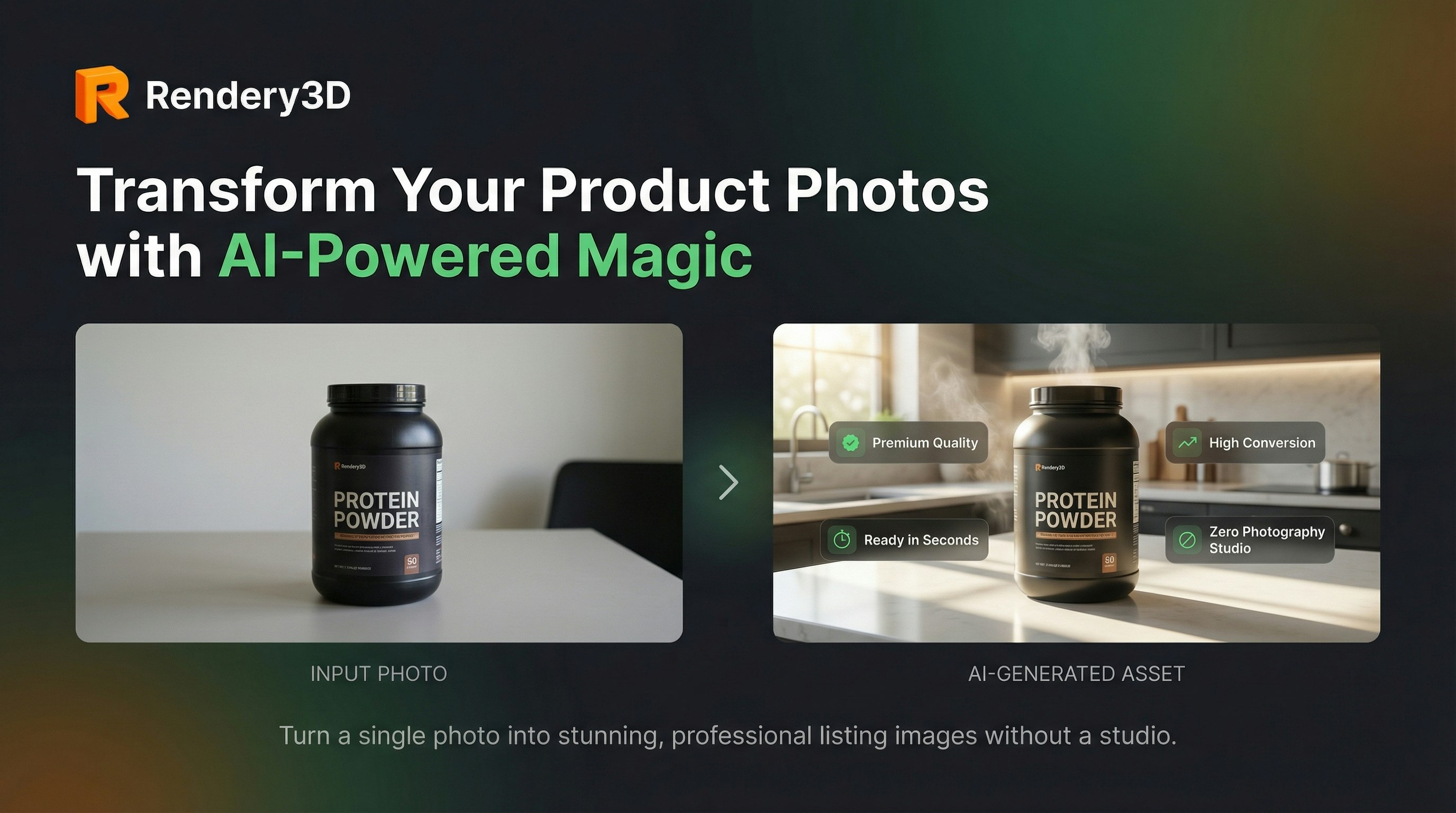 Rendery3D - Main product screenshot demonstrating key features and user interface