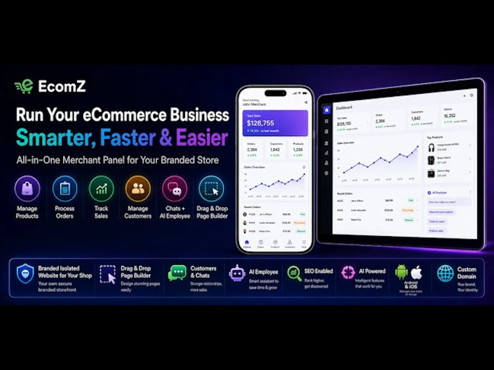 Ecomz AI Multi-Tenant SAAS Store Builder screenshot 1 (video preview)