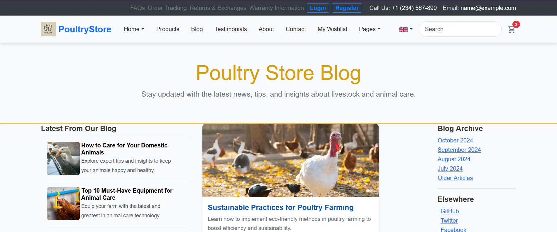 PoultryStore Supply & Farm HTML Template gallery image