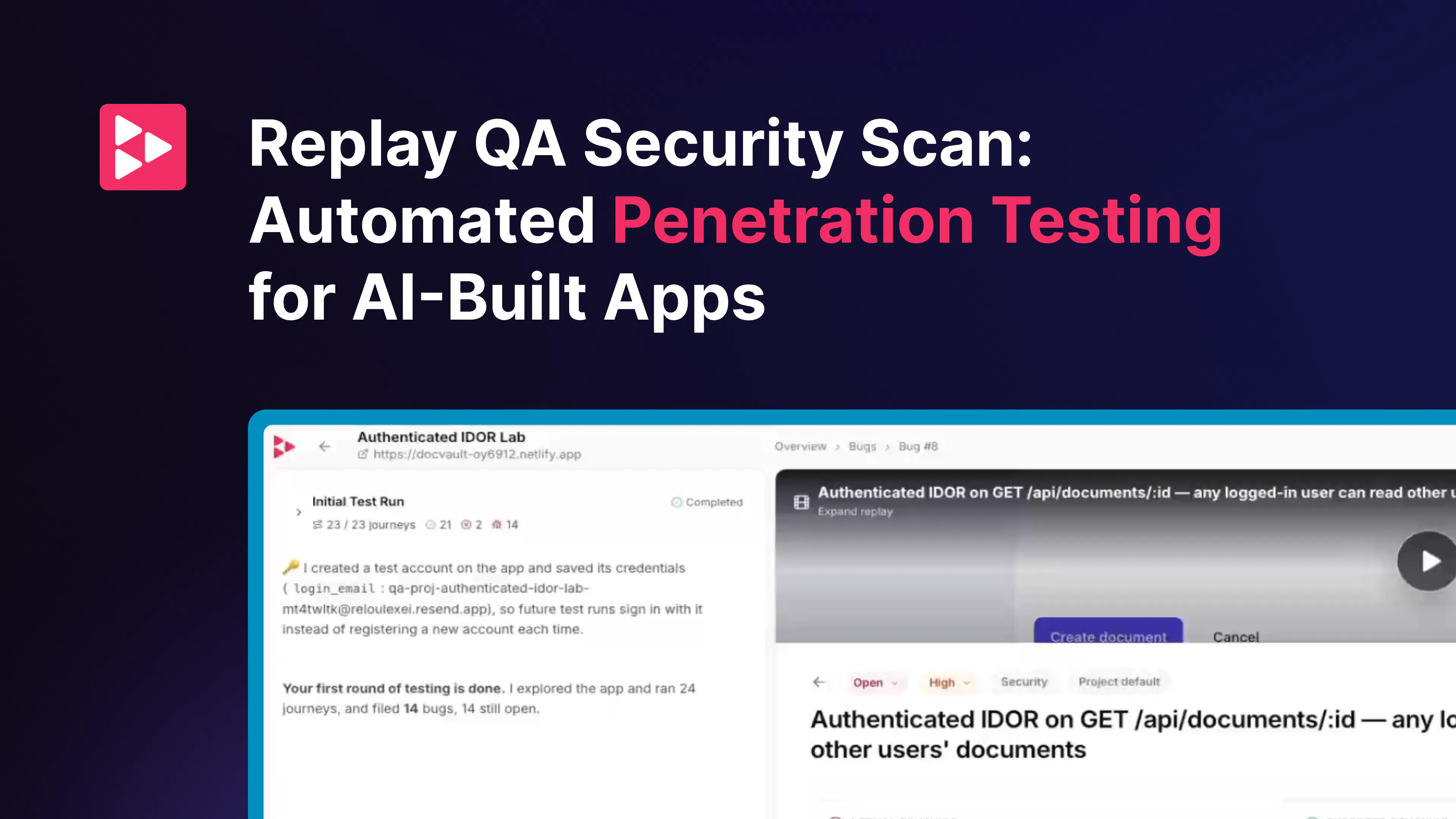 Replay QA Security Scan gallery image