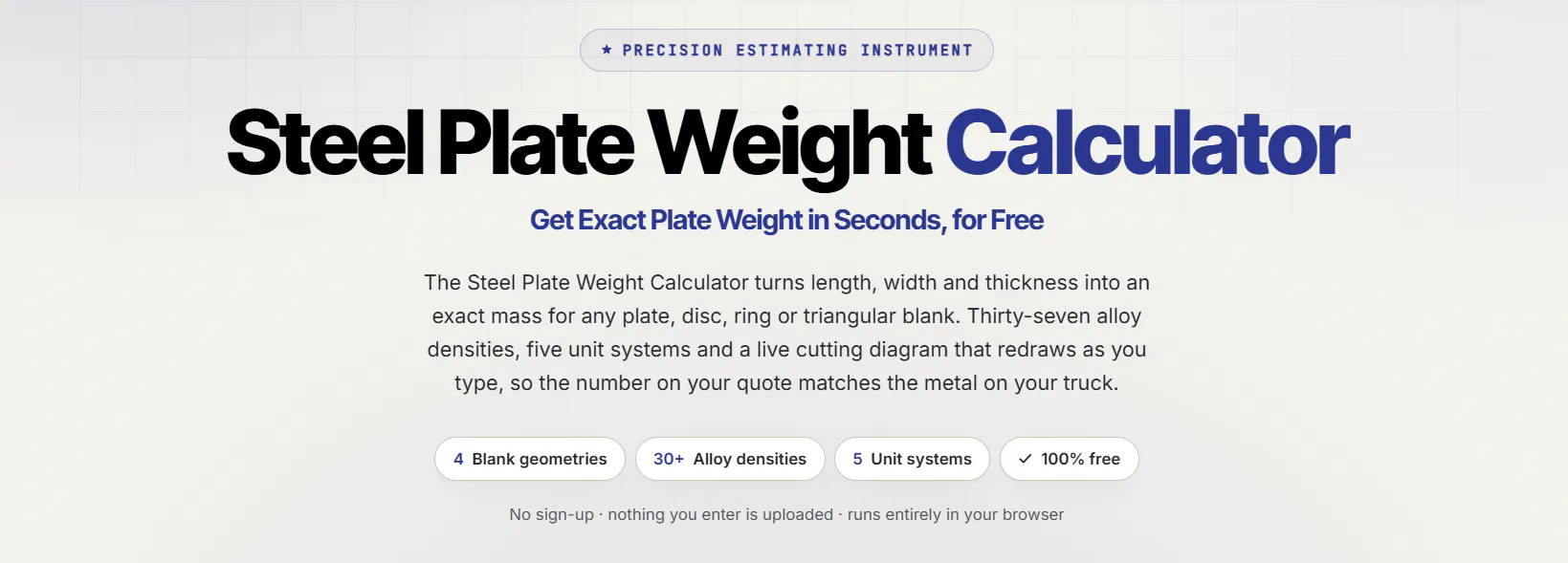 Steel Plate Weight Calculator gallery image