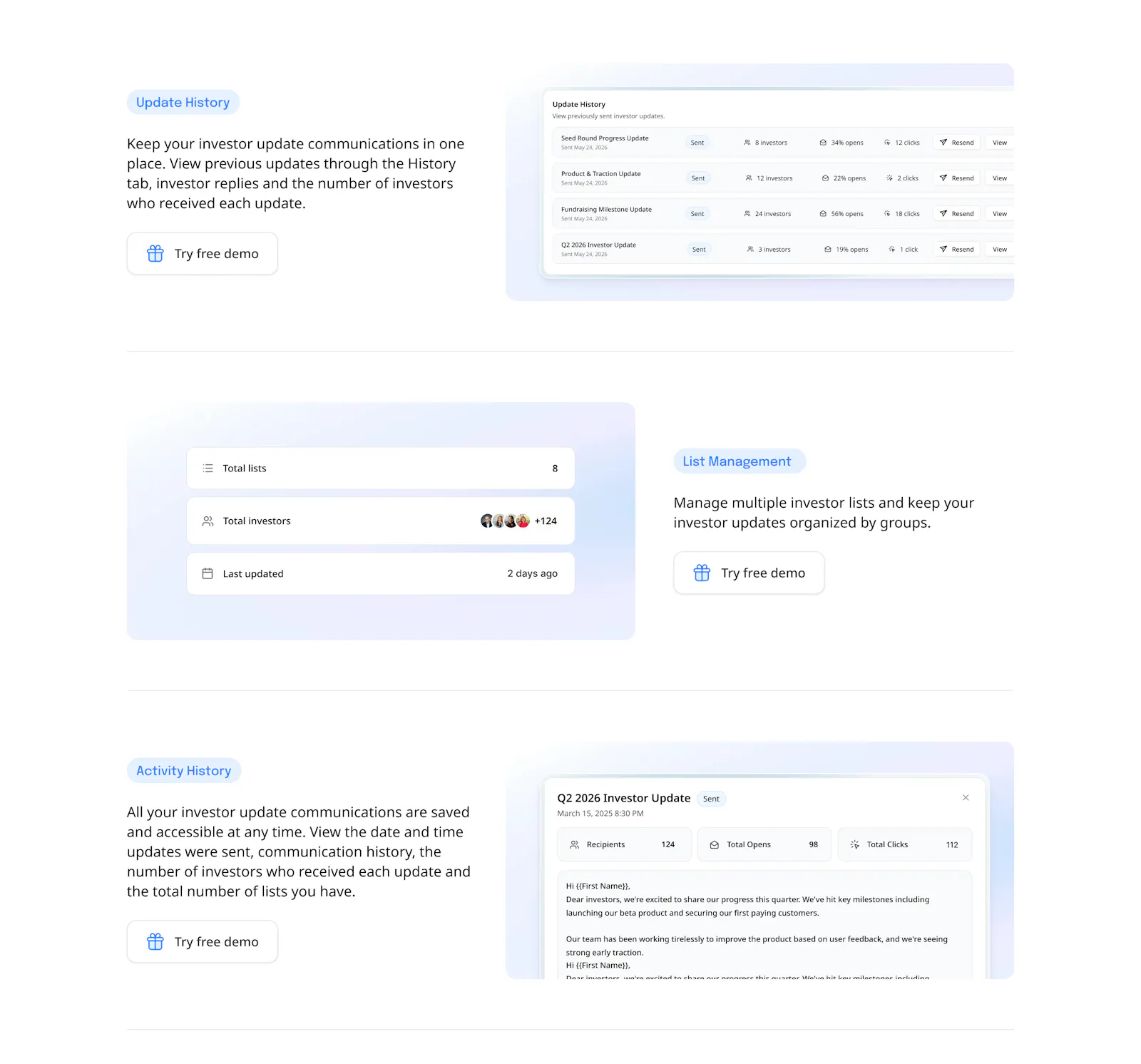 Investor Updates screenshot 4