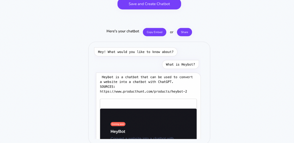 Heybot - Website naar chatbot aangedreven door chatgpt media 4